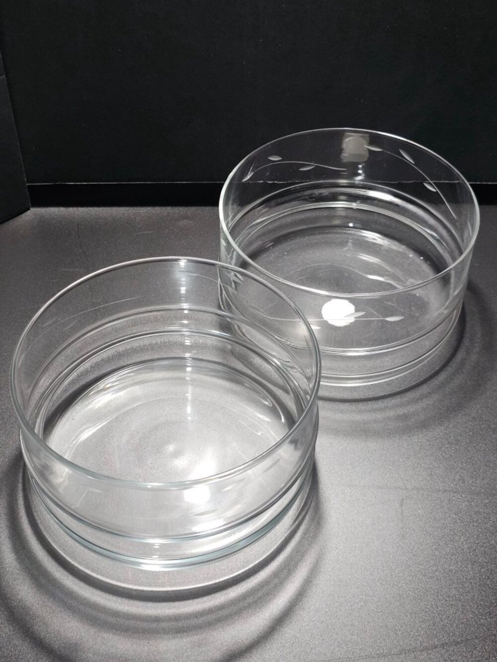 2 Vintage Princess House Crystal Casuals Bowls Set Salad Dessert dishes etched - Picture 6 of 7